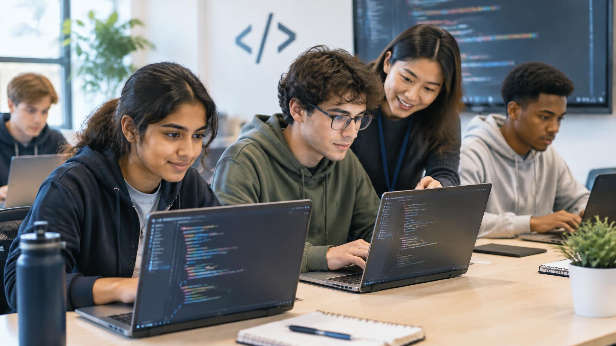 students in programming course