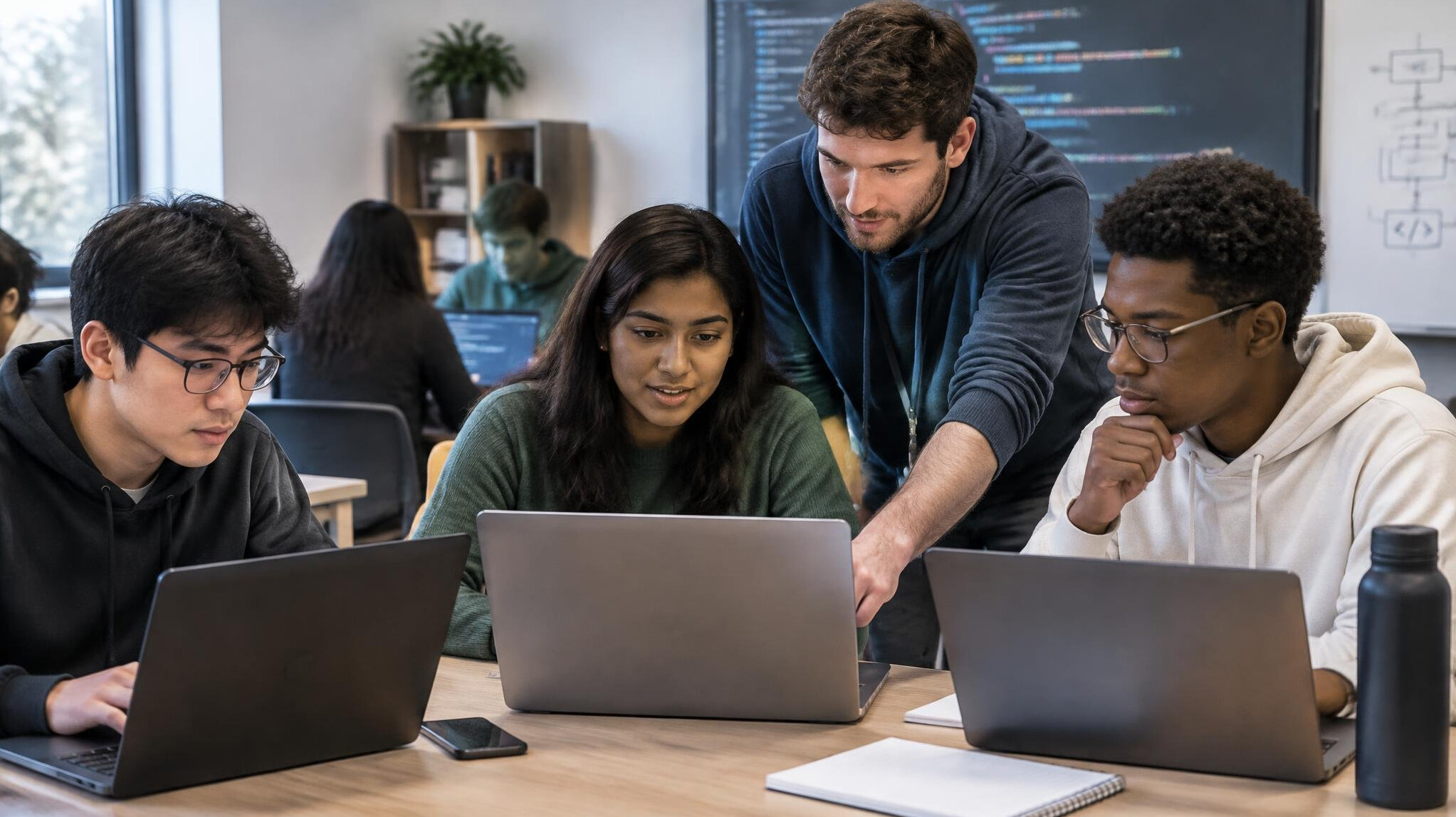 group of programmers learning