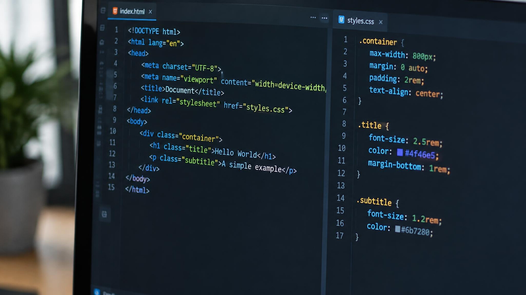Close up of colorful code displayed on a computer screen